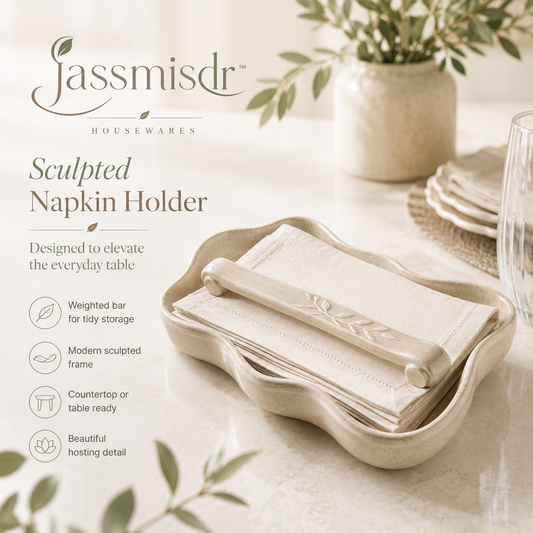 Jassmisdr™ Modern Napkin Holder for Table, Weighted Napkin Stand, Kitchen Dining Organizer, Minimalist Countertop Decor