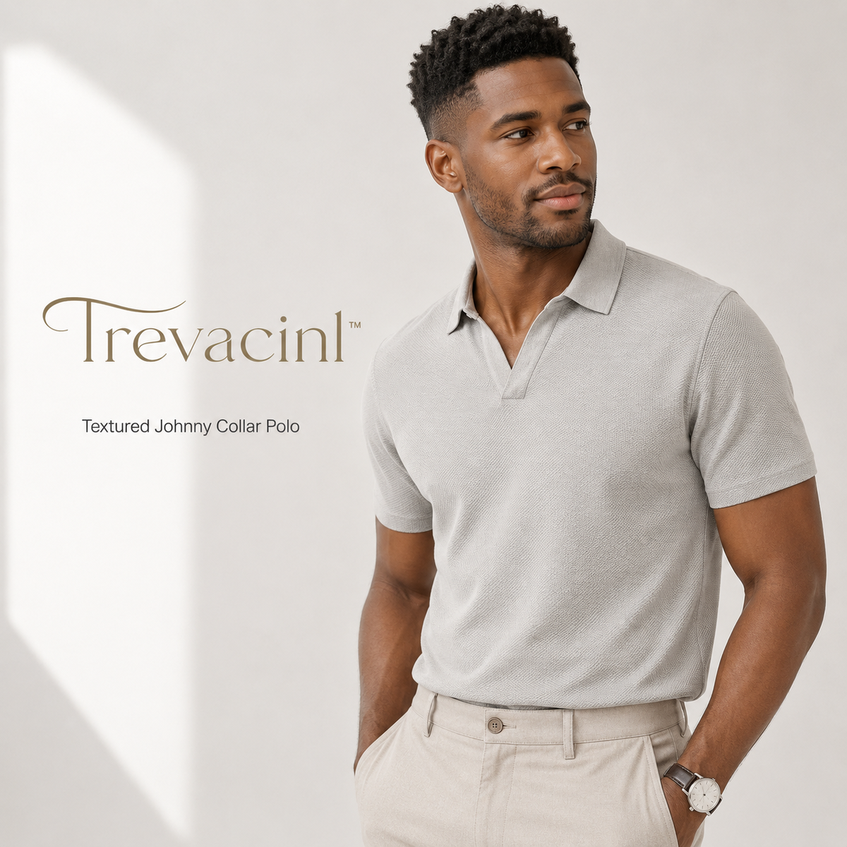 Trevacinl™ Meridian Men’s Tailored Pleated Chino Pants | Tapered Stretch Office Trousers